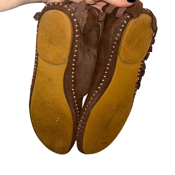 Jeffrey Campbell Anthropologie Tahiti mocha brown suede leather moccasin… - Picture 5 of 7
